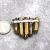 Collane con ciondolo 10 pezzi saldati graduati forma libera gioielli fatti a mano titanio colore oro scuro sfaccettato irregolare cristallo trasparente PM29788