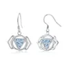 Dangle Earrings Designer Drop Aquamarine Real 925 Sterling Silve Hoop For Women Girl Gift Casual Trendy Dating Fine Jewelry