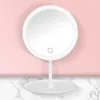 Miroirs compacts Miroir de maquillage grossissant écran tactile miroir de courtoisie lumineux à intensité variable avec plaque d'organisation miroir de maquillage LED rechargeable par USB 231018