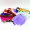 Shopping Bags 100pcs/lot 17x23cm Drawstring Organza Bag Beads Packaging Pouches Wedding Party Drawable Gift (Extra Cost For Custom