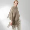 Bufandas Bufanda de lana 100% real Mujeres Chales y abrigos cálidos para damas Estola Femme Solid Warps Invierno Cashmere Wool Bufandas Luxury Pashmina 231017