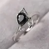 Wedding Rings Vintage Zircon Crystal Leaf For Women Girls Cute Engagement Ring Jewelry Gift Bague