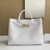 Bag Handbag Bvs Bag Dinner Bag 2023 Jodie Woven Knotted Genuine Sheepskin with Logo Cosmetic y New Andiamo Tote Shopping Fashion Real Leather He5r