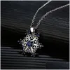 Cristal flocon de neige pendentif colliers bijoux dame femmes plaqué or blanc diamant flocon de neige avec chaîne à maillons hiver W Dhkvp