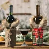 Dekorativa blommor Juldekorationer för Home Santa Claus Wine Bottle Cover Snowman Stocking Gift Holders Xmas Navidad Decor Year