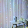 Other Festive Party Supplies Led Curtain Light 8 Modes Battery Box Remote Control Fairy Lights String Wedding Christmas Decor for Home Bedroom Year Lamp 231018