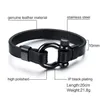 Bracelet en cuir à vis en acier inoxydable pour hommes, manilles Ancla en noir, bracelet de surf marin nautique, bijoux masculins 284Z