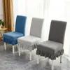 Housses de chaise Housse de siège en velours jacquard élastique Dentelle épaissie Entièrement enveloppée Anti-poussière Confort polyvalent Antidérapant