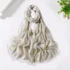 Foulards 5 couleurs Plain Lurex Glitter Shimmer Fringe Viscose Écharpe Châle Lady Haute Qualité Wrap Pashmina Étole Bufandas Musulman Hijab Cap