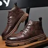 Stijl persoonlijkheid 703 straatheren enkel vintage lederen mannelijke motorfiets laarzen mode licht casual schoenen antiskid sneakers 231018 a a