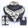 Women Bridal Jewelry Sets Wedding Necklace Earring Bracelet Ring For Brides Bridesmaid Party Accessories Crystal Decoration