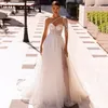 Exquisite One Shoulder Shiny Wedding Dresses Beading Sequins High Split Bride Dress Backless Lace Up Vestido De Novia