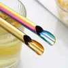 304 Stainless Steel Drinking Straws Portable Summer Milk Tea Smoothie Straw Creative kitchen Bar Counter Accessories Q657