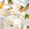Weihnachtsdekorationen 100 Stück 10 cm Großhandel Künstliche Blumen für Scrapbook Home Decor Hochzeit Garten Rosenbogen Fake Silk Head Candy Dhxub