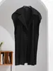 Женские тренчи Miyake, длинный жилет, модная ветровка 2023, осень и зима, плиссированное трендовое свободное пальто большого размера