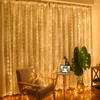 Strängar USB FESTOON LED String Light 8 Mode Remote Christmas Fairy Garland Curtain Decor for Home Holiday Decorative Year Lamp