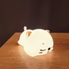 Nieuwigheden Lovely Cat USB oplaadbare siliconen LED-nachtlampje slaapkamer bedlampje met afstandsbediening voor kinderen babycadeau aanraaksensor 231017