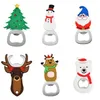 Juchiva Portable Christmas Bottle Opener Rostfritt stål Snöman Tree Bear Deer Santa Shaped Xmas Gift Kitchen Tool T8.24
