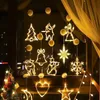 Weihnachtsdekorationen LED-Vorhang Lichterketten Weihnachtsbaum Weihnachtsmann Windows Saugnapf Licht für Zuhause Jahr Party Festliche Dekoration 231018