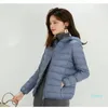 2023-Women's Yoga Short Thin Down Jacket Outfit Solid Color Piffer Coat Winter Outwear 15 Colors S-4XL