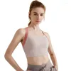 Tenue de yoga Qiele High Impact Sport Bra Femmes Femme Shockproof Gathering Cup de couture fixe Amigration de sports élastiques anti-sag