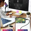 Microfones ME6S USB -kondensor med RGB Light Metal Microphone Professional Recording Streaming Desktop Podcast for PC Computer