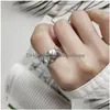 Anéis de Cluster Anéis de Cluster Loeur 925 Sterling Sier Vintage Carta X Feminino Estilo Indústria Elegante Temperamento Japão Coréia Jóias Judeu Dhhvf