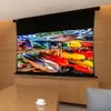 100 inch Slimline gemotoriseerde spanning Pull-down projectorscherm voor projector met normale projectie, beste keuze in uitgeschakelde kamer