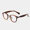 Lunettes de soleil Cadres Vintage Acétate Lunettes rondes Cadre Hommes Rétro Myopie Optique Prescription Lunettes Femmes Lunettes Corée