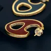 S925 Argento sterling Europeo e americano Smalto singolo Orecchino di diamanti Personalità Tendenza moda Design Gioielli di marca di lusso269W