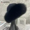 Beanieskull Caps Şık Beanie Şapkalar Kadınlar için Kış Sıcak Kabarık Kemik Kapağı Yumuşak Açık Dış Kalın Doğal Kürk Şapka Kadın Dome Şapkaları 231017