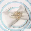 Napkin Rings Napkin Rings 6Pcs/Lot Fashion Ring Wedding Pearl Buckle Brick Festive Table Jewelry Paper Towel 230201 Home Gar Dhgarden Dhhvm