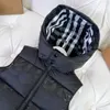 Gilet de luxe pour enfants, gilet à capuche pour garçons et filles, mode duvet d'oie, vêtements d'extérieur pour bébé, taille 100-160 CM, veste sans manches avec impression de logo Sep01