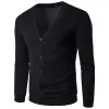 2022 inverno masculino com decote em v fino sweatercoats outono casual único breasted cardigans camisola de malha masculina malhas