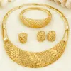 Afrikanische Frauen Modeschmuck Braut Hochzeit Schmuck Sets 18 Gold Dubai Gold Design Hoop Ring Ohrringe Charm Armband2271