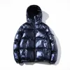 Heren donsparka's glanzend zwarte herenjassen en jas harajuku katoen gewatteerde capuchon heldere jaqueta masculina unisex winterkleding 231017