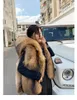 Femmes fourrure fausse femme hiver peau entière naturel fourrure de raton laveur veste réel manteau fourrure épais chaud fête mode en Europe Ame 231018