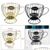 Kitchen Storage Organization Vintage Large Capacity Coffee Pod Holder Iron Mug Cup Keeper Basket Container Home El Drop Delivery G Ot58E