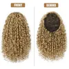 14 Inches 35cm Synthetic Ponytail Hair Exentions Deep Wave Drawstring Ponytails PT1085