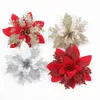 Noel Dekorasyonları 510pcs Yapay Çiçekler Parıltılı Sahte Çiçek Kafası Merry Tree Noel Noel Süsler Yıl Hediyesi 231017