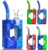 Colorful Silicone Bong Pipes Kit Juice Box Wasp Nest Style Waterpipe Glass Filter Handle Funnel Bowl Herb Tobacco Cigarette Holder Smoking Bubbler DHL