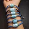 Bracciale Larimar naturale Bracciale Pietra preziosa di cristallo Reiki Regalo di festa Moda Donna Gioielli Pietra energetica curativa 1 pz