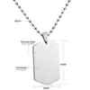 Pendentif Colliers Chaîne Mode Hommes Titane 316L En Acier Inoxydable Chien Tag345b