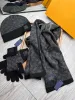 Halsdukshatthandskar set för mössor män ull vinter 3 stycke design kepsar sjal designer hattar halsdukar ull beanie wrap halsdukar med låda