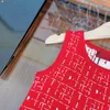 brand round neck Girl dress Kids Skirt SIZE 100-160 CM high quality Baby sleeveless design child frock new product Aug24