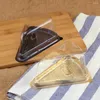 Take Out Containers 10PCS Cake Slices Boxes Triangle Cheesecake Carrying Pie Bakery Carrier Holder With Clear