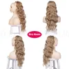 24inches 60cm شقراء الاصطناعية ذيل ذيل الموجة exentions ponytails قطعة pt106