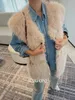 FUR FUR FUA FUAX KURTA KUSZCZE Kobiety ubranie zima Koreański styl mody vintage Y2K Parkas Cardigan Autumn Luxury Sleveless 231018