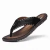 Marque Nouvelle Arrivée Pantoufles De Haute Qualité Pantoufles À La Main Vache En Cuir Véritable Chaussures D'été Mode Hommes Sandales De Plage Flip Flop7Nra #