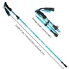 Bastões de trekking 5 seções dobráveis multifuncionais Pólo de trekking portátil anti choque Alpenstock Snow Walking Stick Escalada ao ar livre Caminhadas Stick 231018